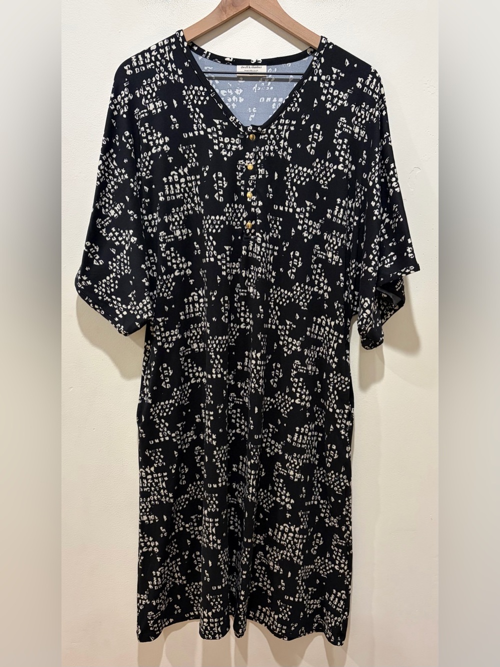 Dwell & Slumber Lennox Caftan Black White Dress for Pregnancy & All Life Stages